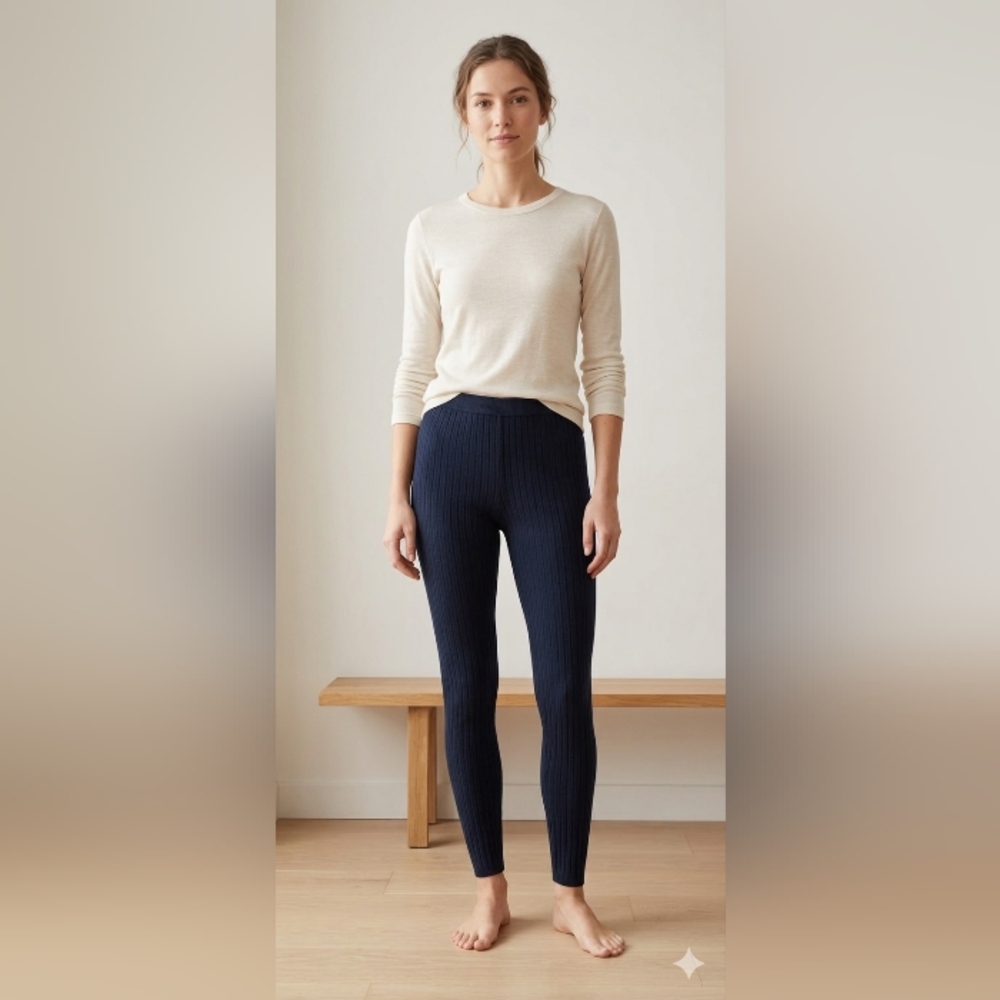 NWOT Small Black Ribbed Leggings
